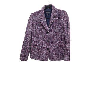 Monterey Bay Women's Professional Tweed Blazer Jacket Size 6 Pink & Navy